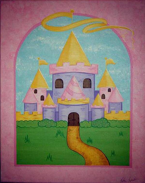 Castle Poster featuring the painting Fairytale Castle by Valerie Carpenter