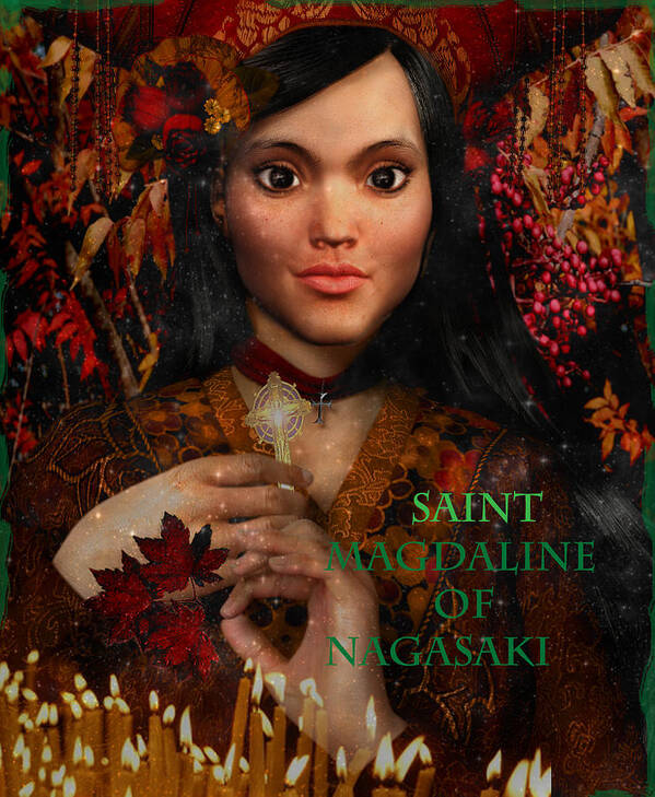 Saint Magdalene Of Nagasaki Poster featuring the painting Fall Holidays Magdalene of Nagasaki by Suzanne Silvir