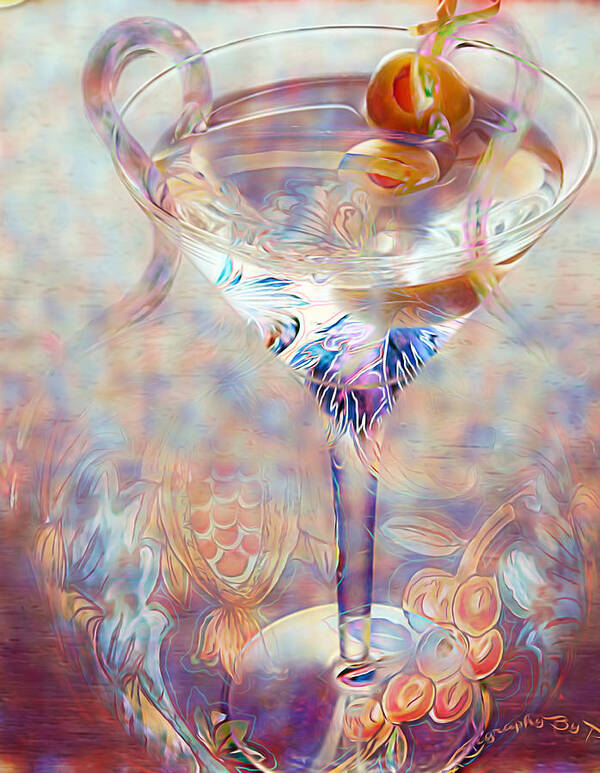 Tuscan Martini Poster featuring the digital art Fantasy Cocktail by Pamela Smale Williams