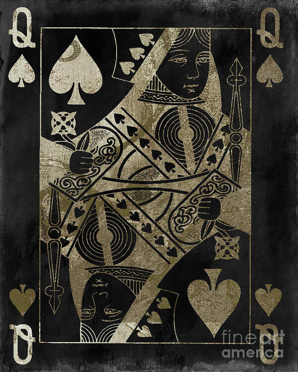Playing Cards Poster featuring the painting Fashion Queen by Mindy Sommers