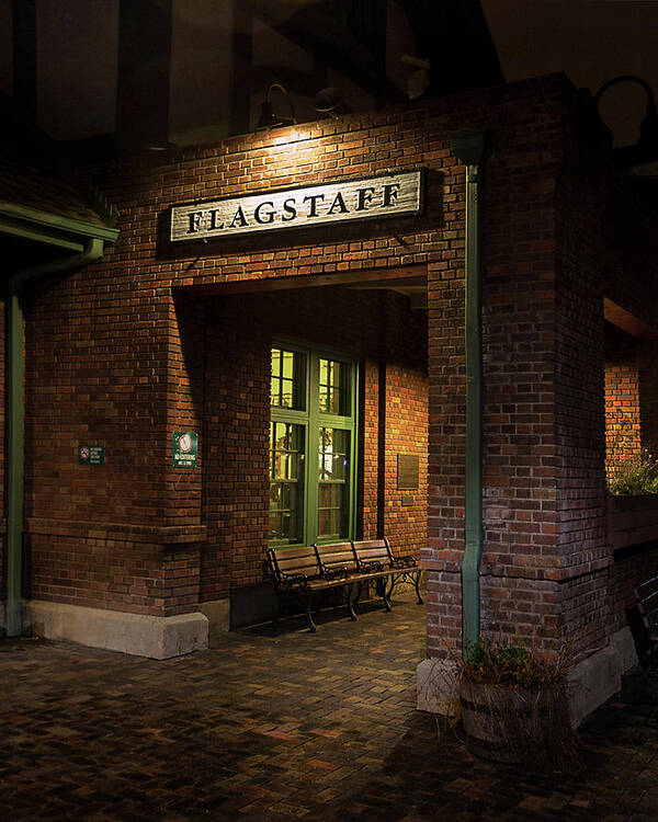 Flag Poster featuring the photograph Flagstaff Rail Station Entry by American Landscapes