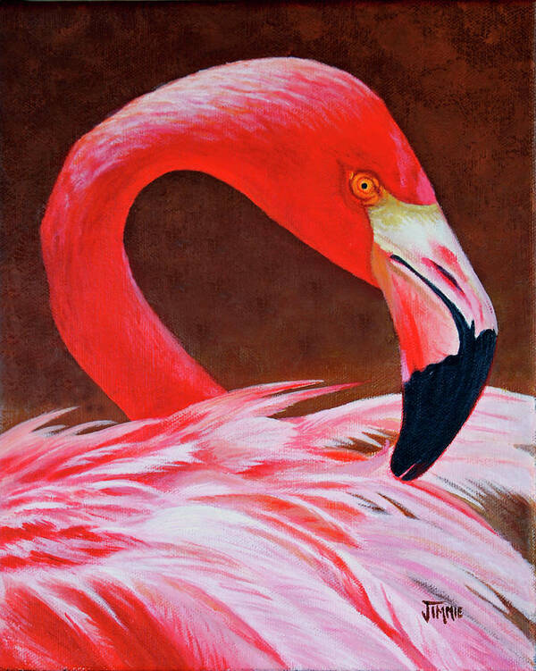 Flamingo Fluff Poster featuring the painting Flamingo Fluff by Jimmie Bartlett