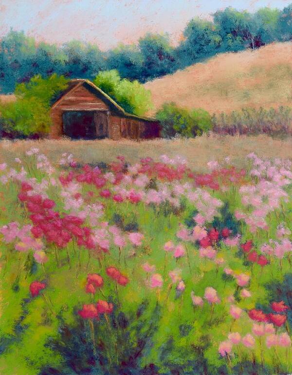 Flowers Poster featuring the painting Flower Field by Nancy Jolley