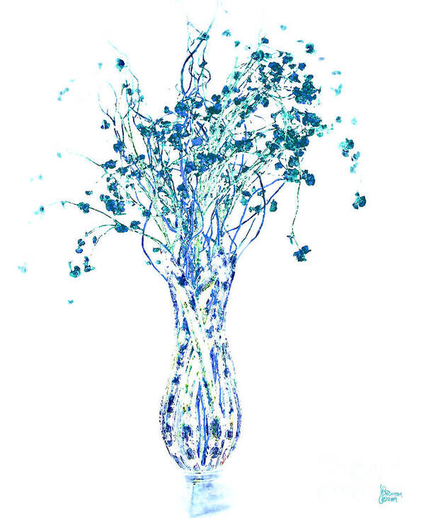 Blue Poster featuring the photograph Flower Vase in Blue by Jeff Breiman