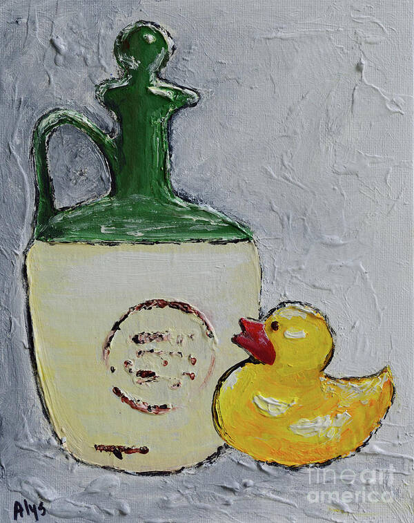 Free Bird Poster featuring the painting Free Duck by Alys Caviness-Gober