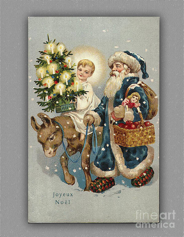 Photoshop Poster featuring the digital art French Vintage Christmas Card by Melissa Messick