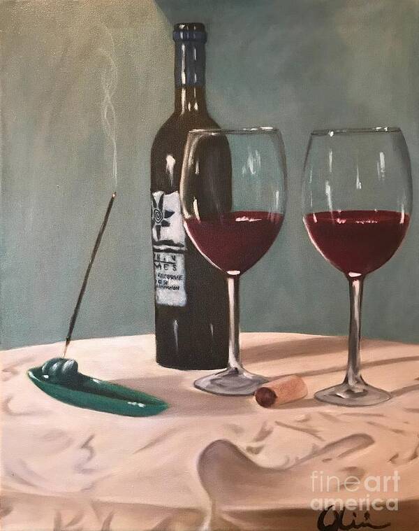 Wine Poster featuring the painting Friday by M Oliveira