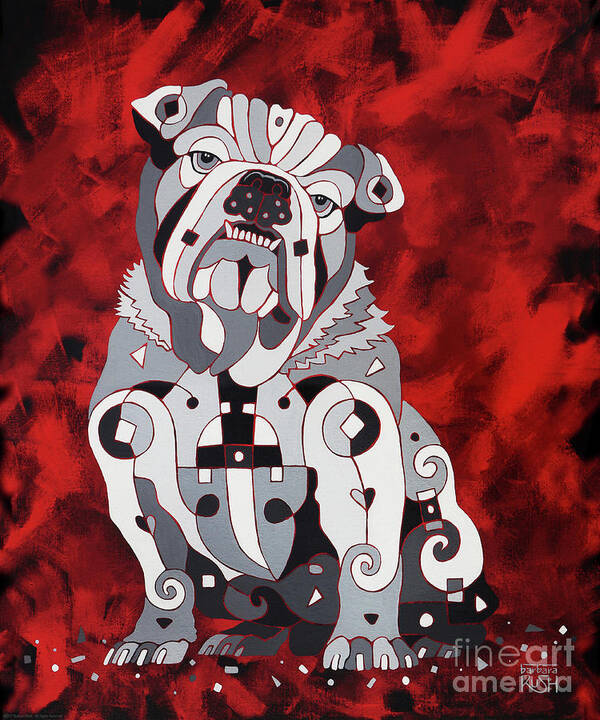 Ga Bull Dogs Poster featuring the painting Georgia Bull Dog by Barbara Rush