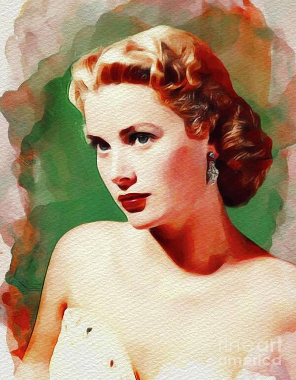 Grace Poster featuring the painting Grace Kelly, Movie Star by Esoterica Art Agency