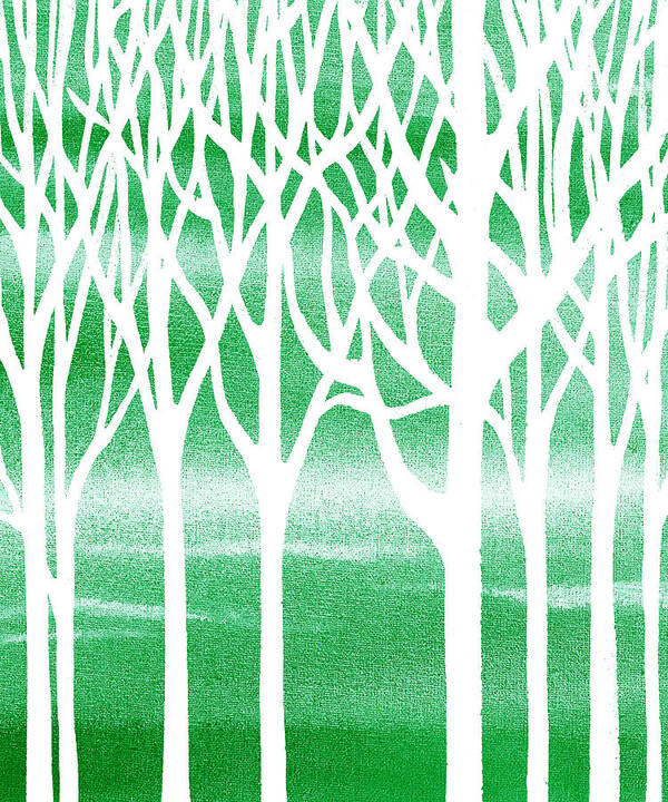Baby Poster featuring the painting Green Forest by Irina Sztukowski by Irina Sztukowski