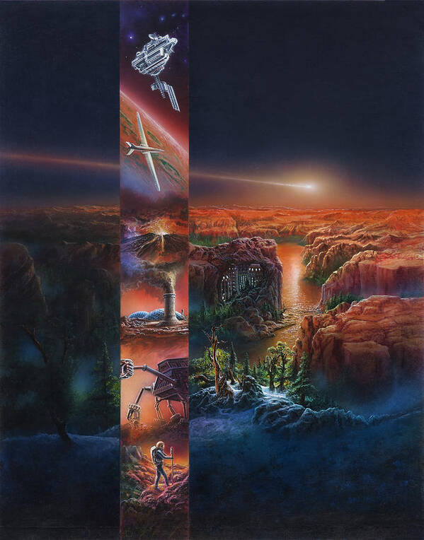 Science Fiction Poster featuring the painting Green Mars Cover Painting by Don Dixon