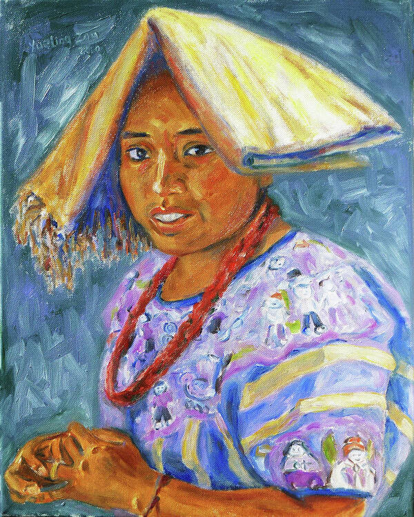 Guatemalan Poster featuring the painting Guatemala Impression II by Xueling Zou