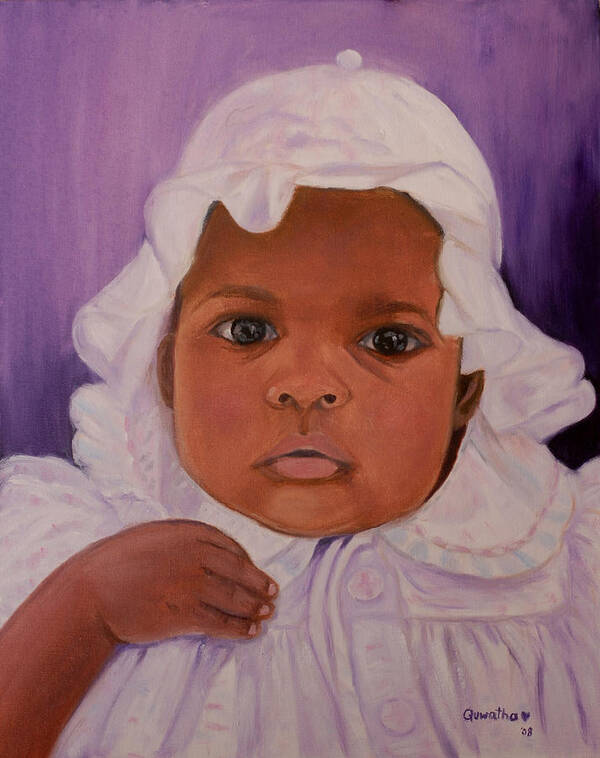 Haiti Poster featuring the painting Haitian Baby Orphan by Quwatha Valentine