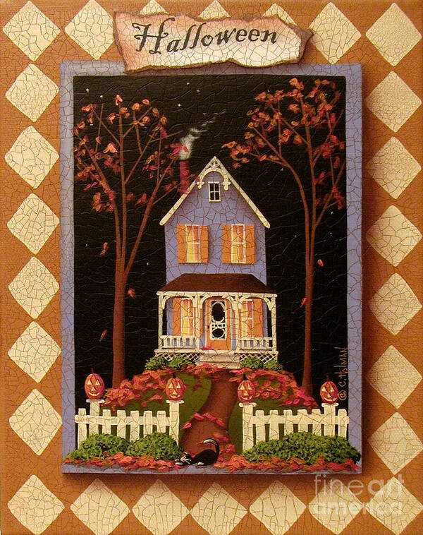 Art Poster featuring the painting Halloween Hill by Catherine Holman