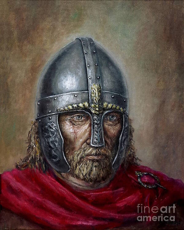 Warrior Poster featuring the painting Harald Hardrada by Arturas Slapsys