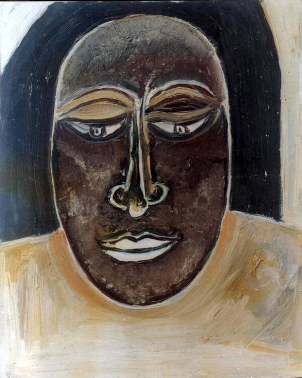Paintings In Acrylics And Oils On --- Indian Saints Poster featuring the painting Head 1 by Anand Swaroop Manchiraju