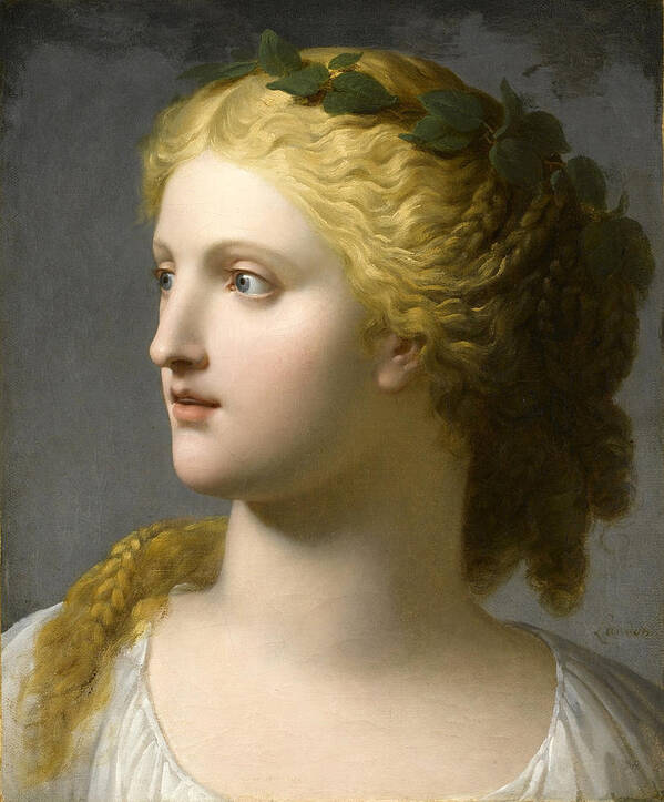  Charles Paul Landon Poster featuring the painting Head of Woman crowned with Laurel by Charles Paul Landon