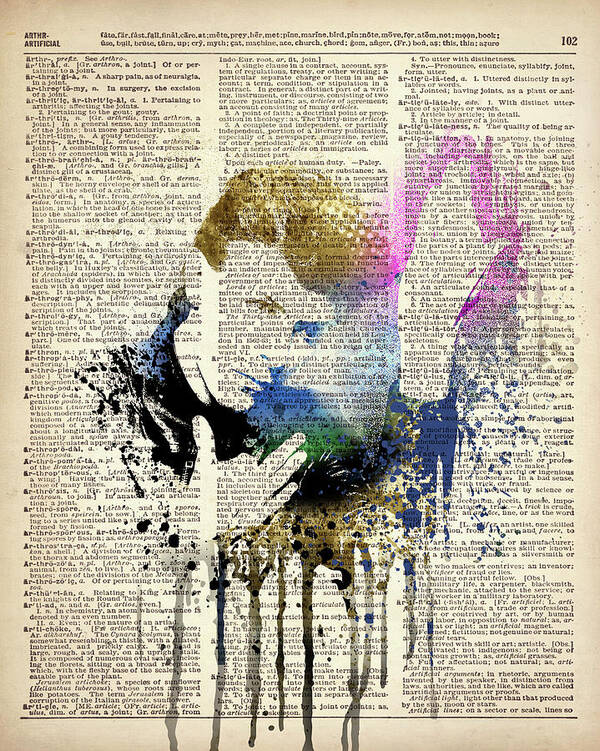 Celebrity Poster featuring the mixed media DAVID BOWIE - Heroes on dictionary page by Art Popop