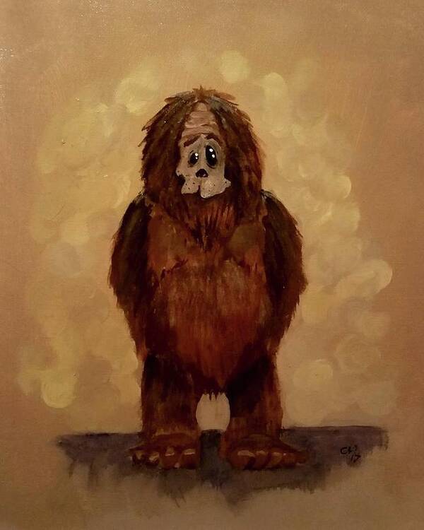 Yeti Poster featuring the painting Hi, Im Scott by Carole Hutchison