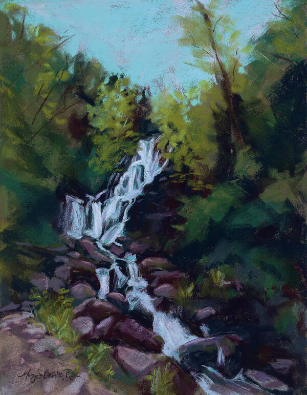 Falls Poster featuring the painting Hidden Falls by Mary Benke