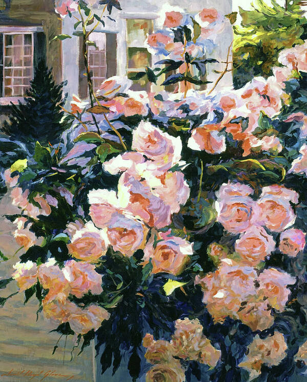 Gardens Poster featuring the painting Hollywood Cottage Garden Roses by David Lloyd Glover