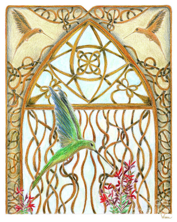 Lise Winne Poster featuring the painting Hummingbird Sanctuary by Lise Winne
