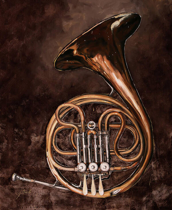 French Horn Poster featuring the painting Il Corno Francese by Guido Borelli