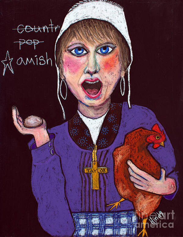Celebrity Portrait Poster featuring the painting I'm Amish by David Hinds