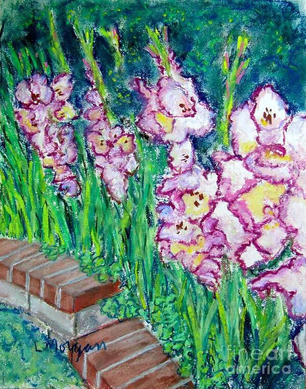 Gladioli Poster featuring the painting I'm So Glad by Laurie Morgan