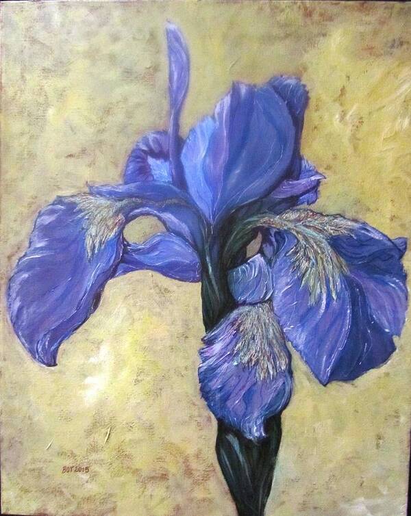 Flowers Poster featuring the painting Iris by Barbara O'Toole