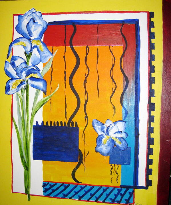 Flowers Poster featuring the painting Irises by Carole Johnson