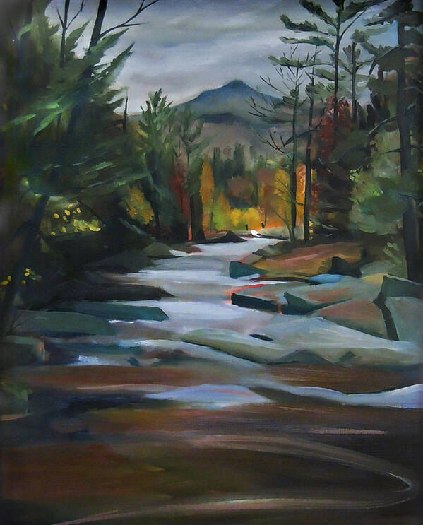 Jackson Falls Poster featuring the painting Jackson Falls Plein Air Card Art by Nancy Griswold