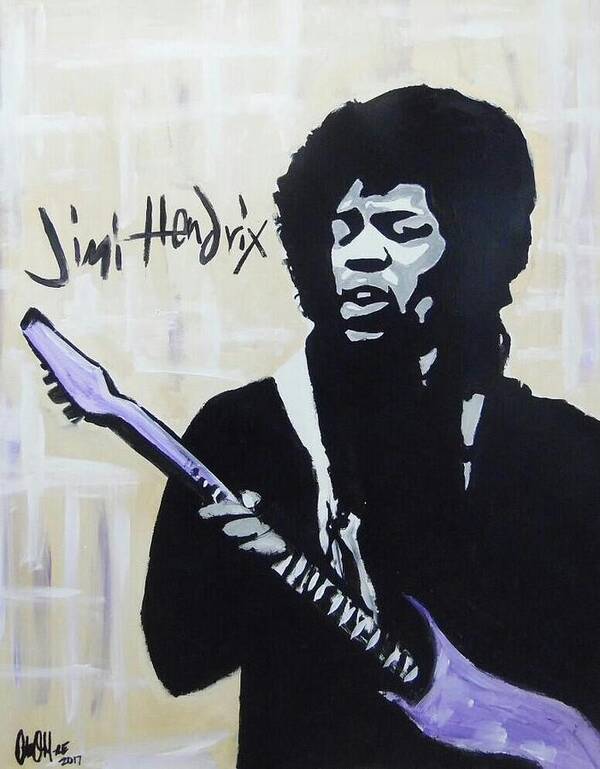 Jimi Hendrix Poster featuring the painting Jimi Gretness by Antonio Moore
