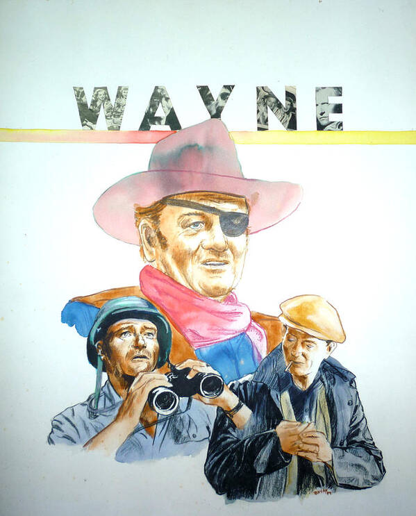 John Wayne Poster featuring the painting John Wayne by Bryan Bustard