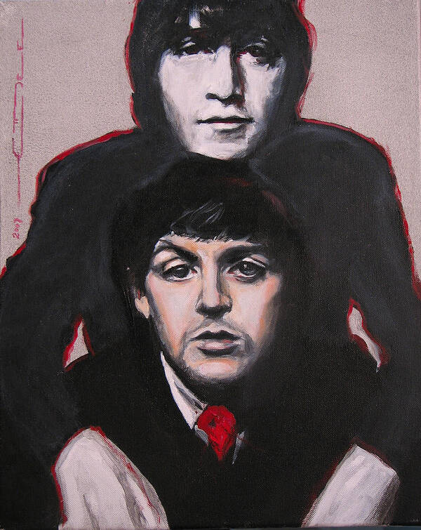 The Beatles Poster featuring the painting John's Ghost by Eric Dee