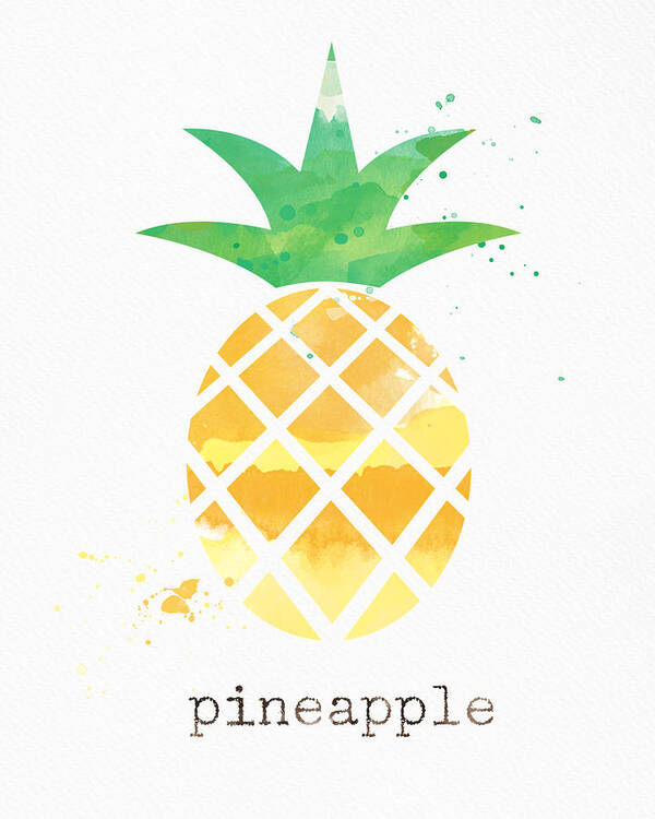 Pineapple Poster featuring the painting Juicy Pineapple by Linda Woods