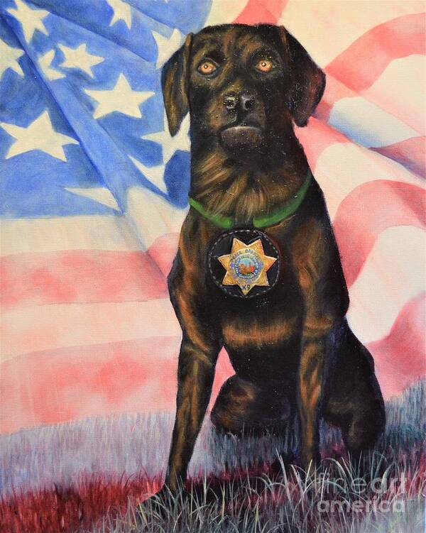 K-9 Poster featuring the painting K-9 Officer Rodney by Sherry Strong