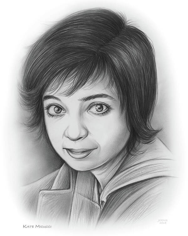 Kate Micucci Poster featuring the drawing Kate Micucci by Greg Joens