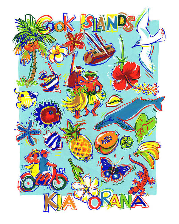 Cook Islands Poster featuring the painting Kia Orana Cook Islands by Judith Kunzle