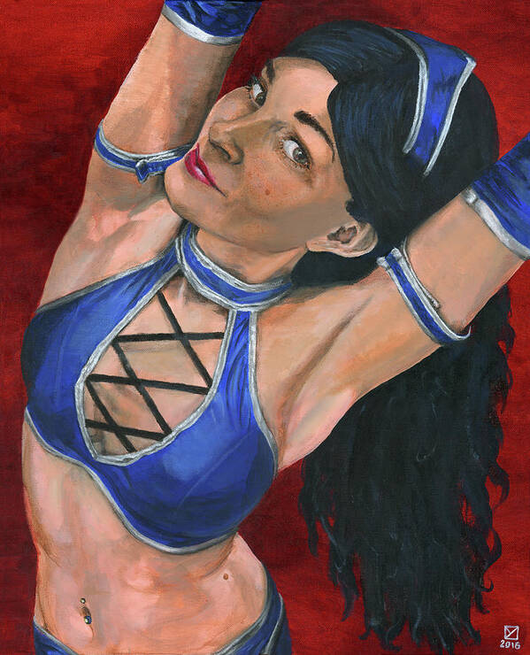 Cosplay Poster featuring the painting Kitana by Matthew Mezo
