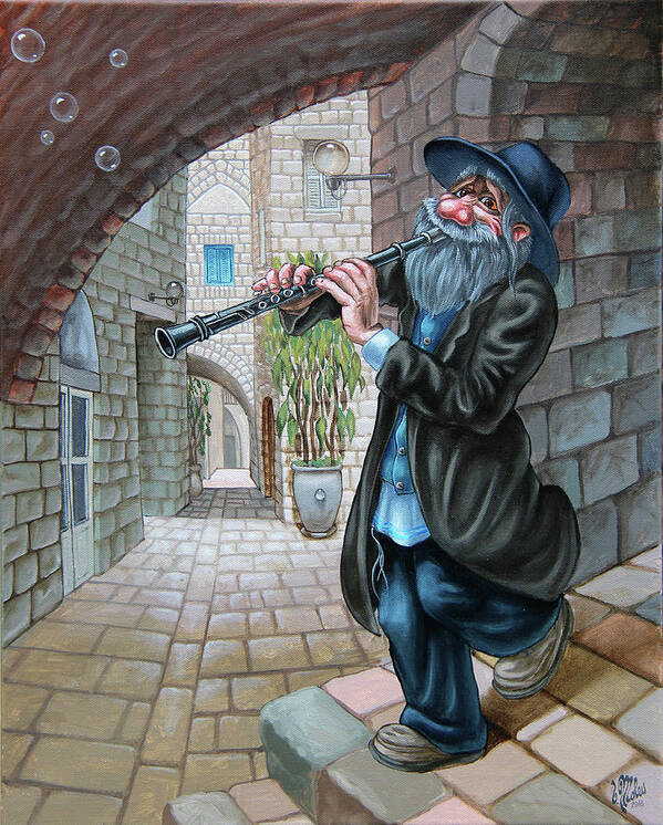 Klezmer Poster featuring the painting Klezmer by Victor Molev