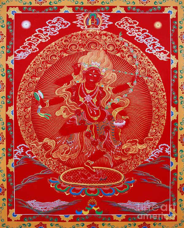 Kurukulle Poster featuring the painting Kurukulle Devi by Sergey Noskov