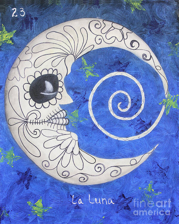 Loteria Poster featuring the painting La Luna by Sonia Flores Ruiz