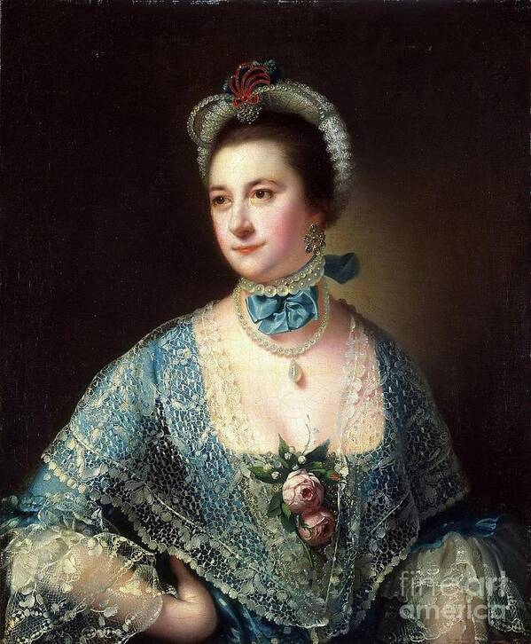 C.1760 Lady In Blue Poster featuring the painting Lady In Blue by MotionAge Designs