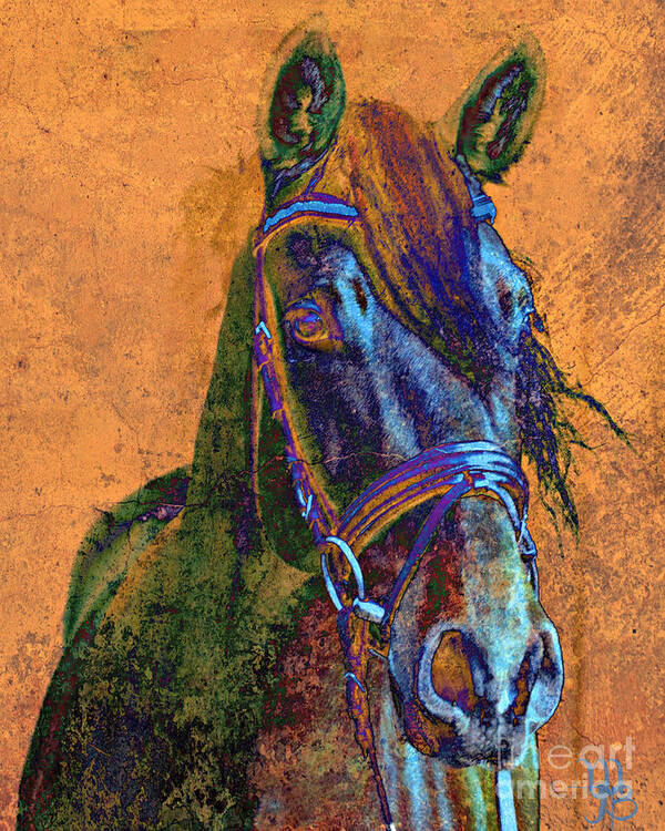 Horse Poster featuring the mixed media Laredo by Mindy Bench