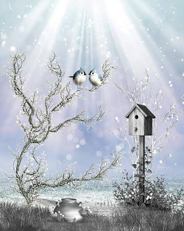 Nature Poster featuring the digital art Late Snow by John Junek