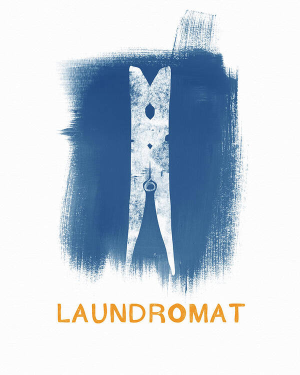 Laundry Poster featuring the painting Laundromat- Art by Linda Woods by Linda Woods