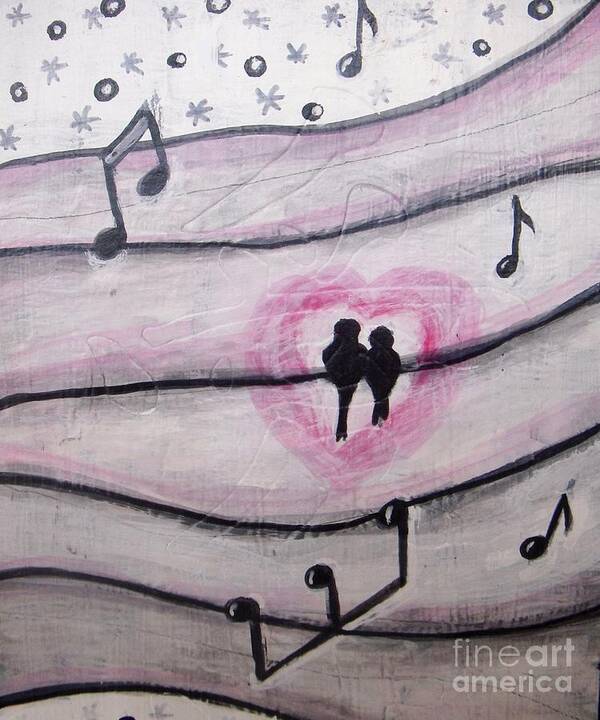 Love Poster featuring the painting Let Our Love be a Song #2 by Vesna Antic