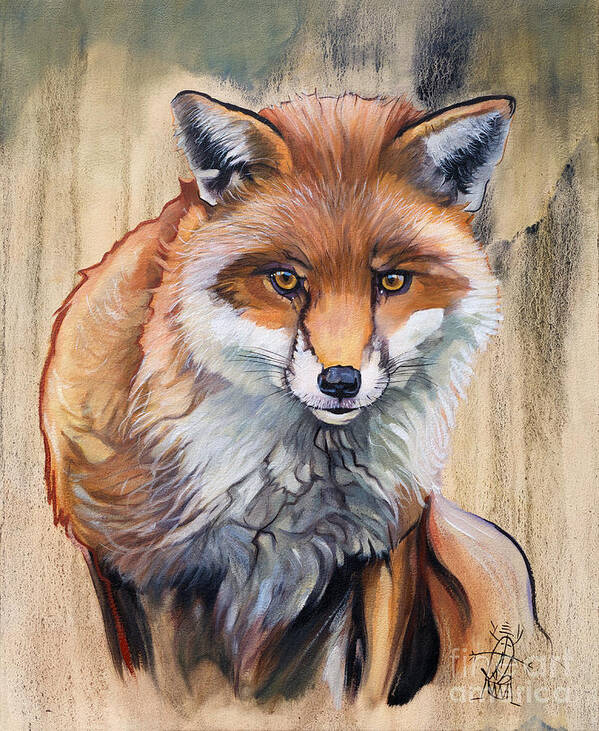 Fox Poster featuring the painting Like a Fox by J W Baker