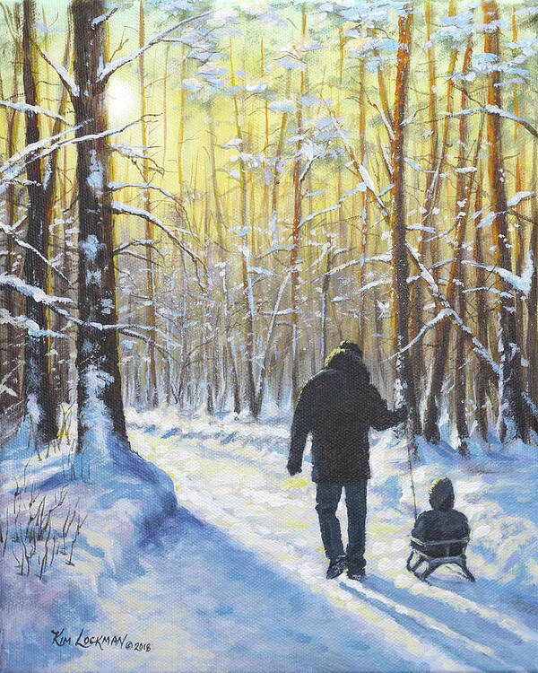 Snow Poster featuring the painting Little Buddy by Kim Lockman